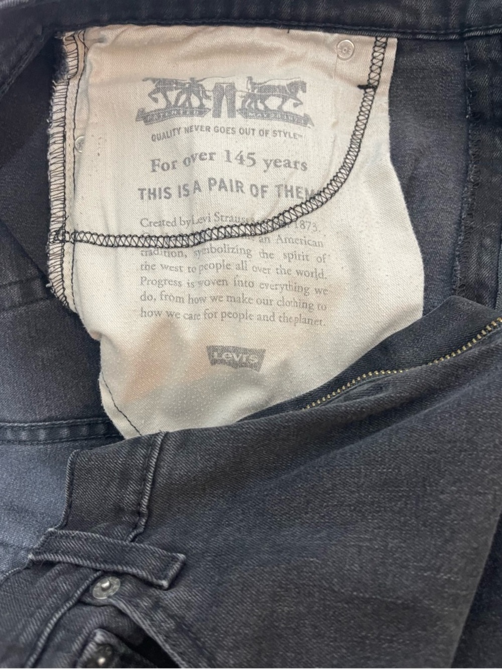 2/$40 Levi's Black Slim Straight Jeans - Picture 5 of 8